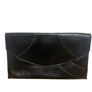 Elegant Black Leather Clutch